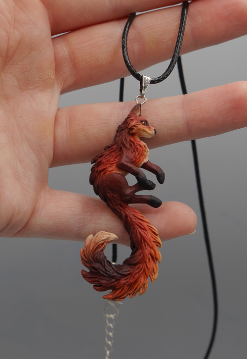 Fox Pendant (dark red)