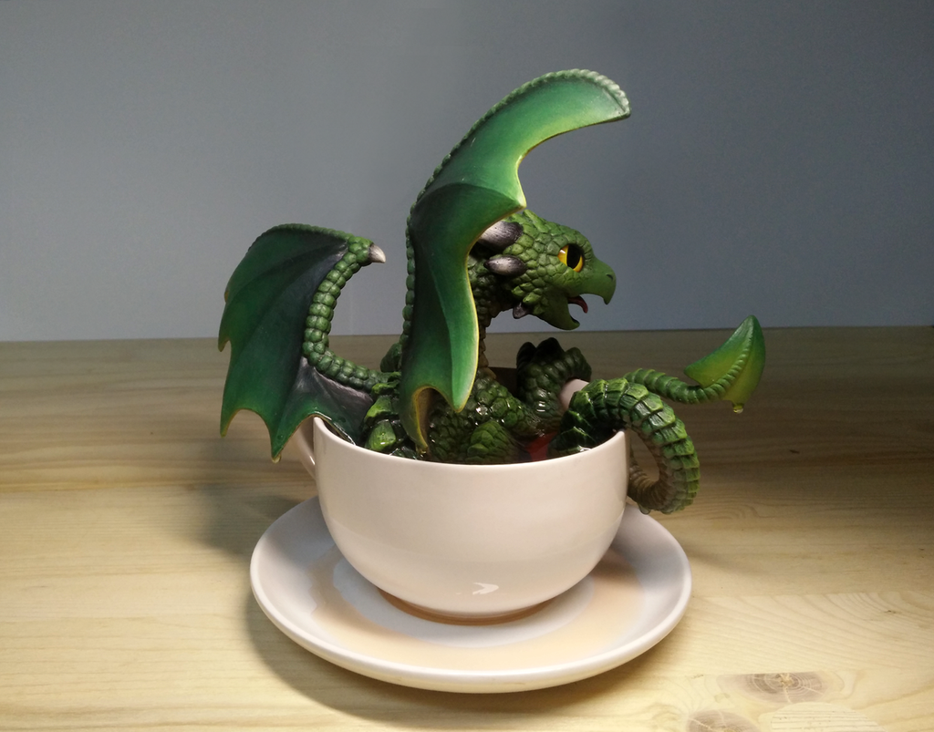 Coffee Cup Dragon Green